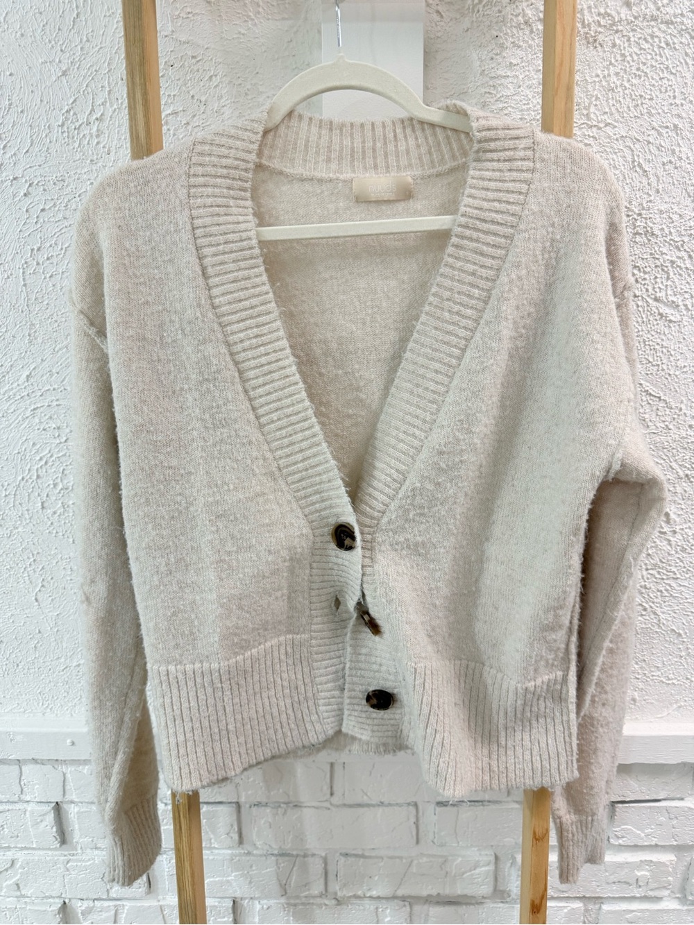 Nuuds Cozy Cream Cardigan Sweater